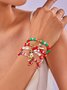 Christmas Polymer Clay Bracelet Christmas Colorful Santa Claus Snowflake Snowman Bracelet Christmas Bracelet Set