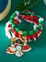 Christmas Polymer Clay Bracelet Christmas Colorful Santa Claus Snowflake Snowman Bracelet Christmas Bracelet Set