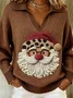 Women Santa Claus Long Sleeve Comfy Vintage Sweater