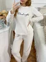 Autumn And Winter Warm Snow Grain Fleece Pullover Long Sleeve Trousers Suit Home Leisure Good Sleep Two-Piece Suit