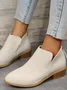 Vintage Plain Zipper Low Heel Classic Boots Split Joint