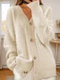 Women Plain Long Sleeve Comfy Casual Cardigan