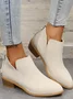 Vintage Plain Zipper Low Heel Classic Boots Split Joint