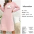 Autumn And Winter Pink Heart Flannel Long-Sleeved Thickened Nightgown Pullover Mid-Length Cute Home Clothes Nightgown