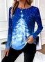 Casual Ombre Crew Neck Long Sleeve T-shirt