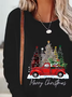 Casual Christmas Crew Neck Long Sleeve T-shirt