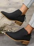 Vintage Plain Zipper Low Heel Classic Boots Split Joint