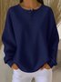 Casual Plain Crew Neck Long Sleeve T-shirt