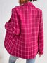 Women Geometric Spring/Fall Outerwear Casual Long Sleeve Shawl Collar Mid-long Blazer