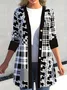 Women Spring/Fall Outerwear Casual Printing Geometric Long Sleeve Wrap Jacket