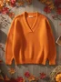 Women Plain Long Sleeve Comfy Casual Sweater
