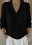 Women Plain Long Sleeve Comfy Casual Sweater