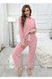 Women Plain Two-Piece Set Daily Long Sleeve Casual Spring/Fall Top With Pants Matching Set