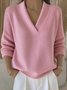Women Plain Long Sleeve Comfy Casual Sweater