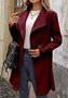 Women Spring/Fall Outerwear Casual Plain Long Sleeve Shawl Collar Jacket