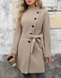 Women Spring/Fall Outerwear Casual Plain Long Sleeve Shawl Collar Jacket