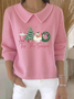 Women Santa Claus Long Sleeve Comfy Casual Printing Sweater