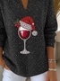 Women Christmas Long Sleeve Comfy Casual Printing Sweater