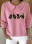 Women Cotton Animal Long Sleeve Comfy Casual Sweater