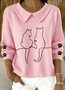 Women Cotton Animal Long Sleeve Comfy Casual Sweater