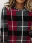 Casual Plaid Crew Neck Long Sleeve T-shirt