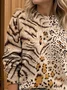 Women Leopard Long Sleeve Comfy Casual Printing Sweater
