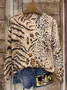 Women Leopard Long Sleeve Comfy Casual Printing Sweater
