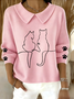 Women Cotton Animal Long Sleeve Comfy Casual Sweater