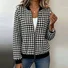 Women Spring/Fall Outerwear Casual Geometric Long Sleeve Stand Collar Jacket