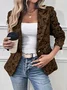 Women Spring/Fall Outerwear Vintage Printing Floral Long Sleeve Shawl Collar Jacket
