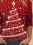 Casual Christmas Crew Neck Long Sleeve T-shirt