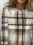 Casual Plaid Crew Neck Long Sleeve T-shirt