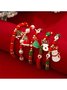 Christmas 6-Pack Cute Elk Polymer Clay Bracelet Set Women's Party Gift