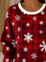 Casual Crew Neck Christmas Sweatshirt