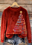 Casual Crew Neck Christmas Sweatshirt