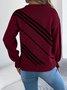 Women Cotton Geometric Long Sleeve Comfy Casual Sweater