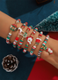 Christmas 6-Pack Cute Elk Polymer Clay Bracelet Set Women's Party Gift