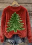 Casual Crew Neck Christmas Sweatshirt