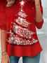Casual Christmas Crew Neck Long Sleeve T-shirt