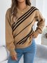 Women Cotton Geometric Long Sleeve Comfy Casual Sweater