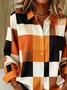Shirt Collar Regular Sleeve Long Sleeve Abstract Buckle Regular Loose Button Up Shirt Shirt For Women