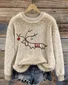 Casual Crew Neck Animal Sweatshirt