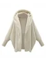 Women Winter Outerwear Casual Split Joint Plain Long Sleeve Lapel Collar Jacket