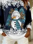 Casual Hoodie Christmas Snowman Hoodie Printing