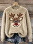 Casual Crew Neck Animal Sweatshirt