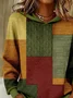 Casual Hoodie Multicolor Block Hoodie Printing