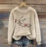 Casual Crew Neck Animal Sweatshirt