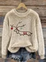 Casual Crew Neck Animal Sweatshirt