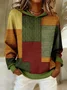 Casual Hoodie Multicolor Block Hoodie Printing