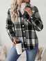 Women Spring/Fall Outerwear Casual Geometric Long Sleeve Shirt Collar Jacket
